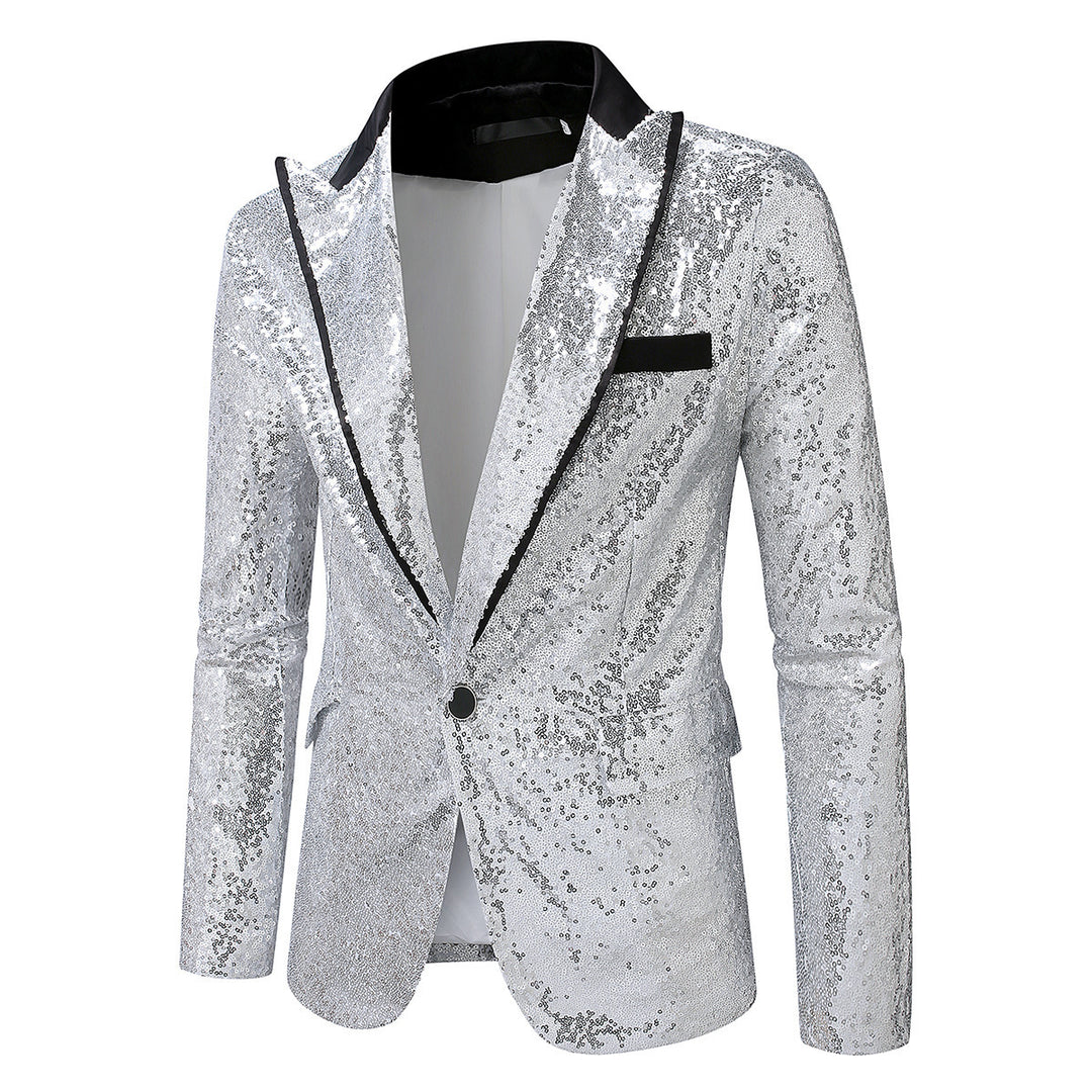 Herren Glitzernder Smokingblazer aus hochwertigem Satin EB