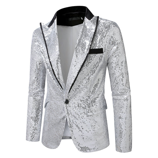 Herren Glitzernder Smokingblazer aus hochwertigem Satin EB