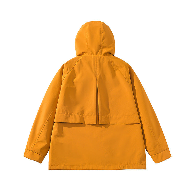 Damen technische Outdoor-Jacke mit verstellbarer Kapuze und großen Taschen EB