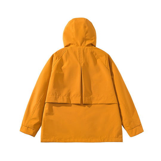 Damen technische Outdoor-Jacke mit verstellbarer Kapuze und großen Taschen EB