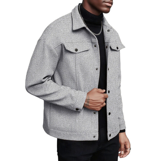 Herren lässige Übergangsjacke mit praktischen Taschen und modernem Kragen EB