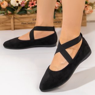 Damen Ballerinas mit elegantem Kreuzriemen-Design und bequemer Sohle EB