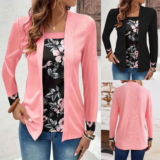 Damen Freizeitjacke mit modischem floralen Akzent und elegantem Schnitt EB