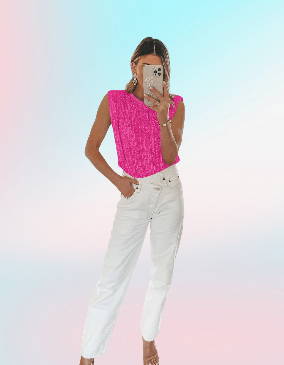 Damen Elegantes Crop-Top mit strukturiertem Design und weitgeschnittenem Schnitt EB