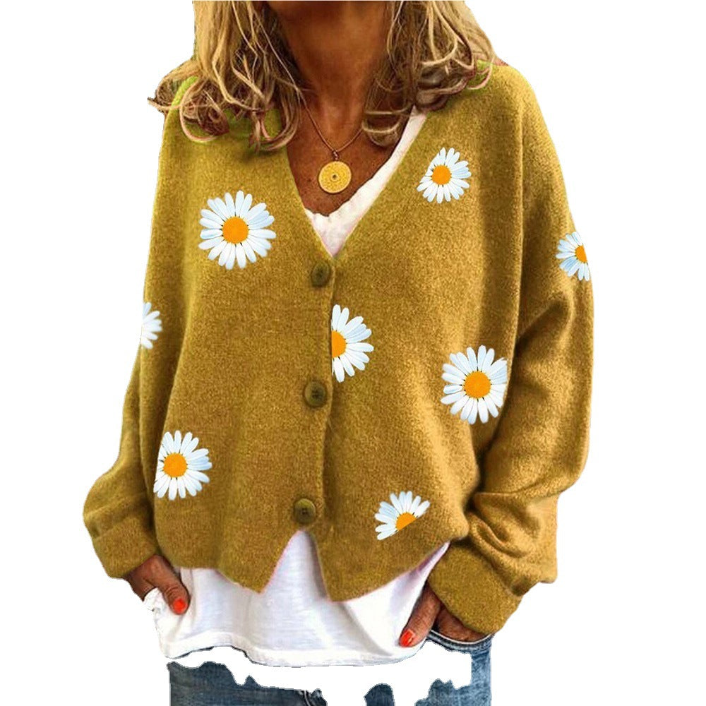 Damen Strickjacke mit floralem Design EB
