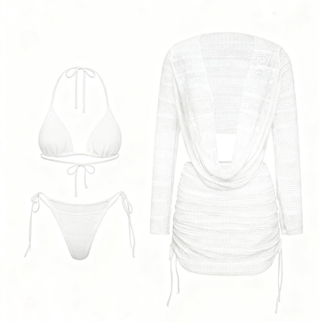 Damen Strandkleid mit modernem Schnitt und verstellbaren Raffung EB
