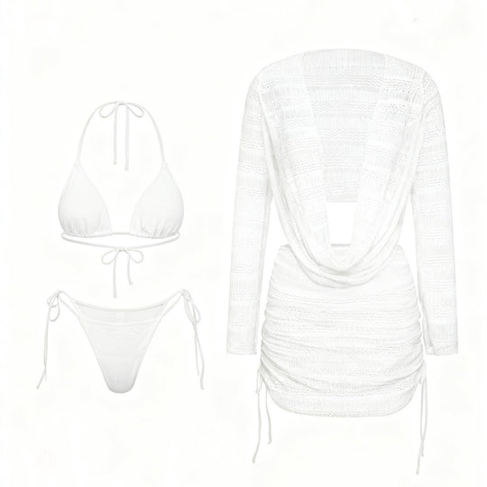 Damen Strandkleid mit modernem Schnitt und verstellbaren Raffung EB