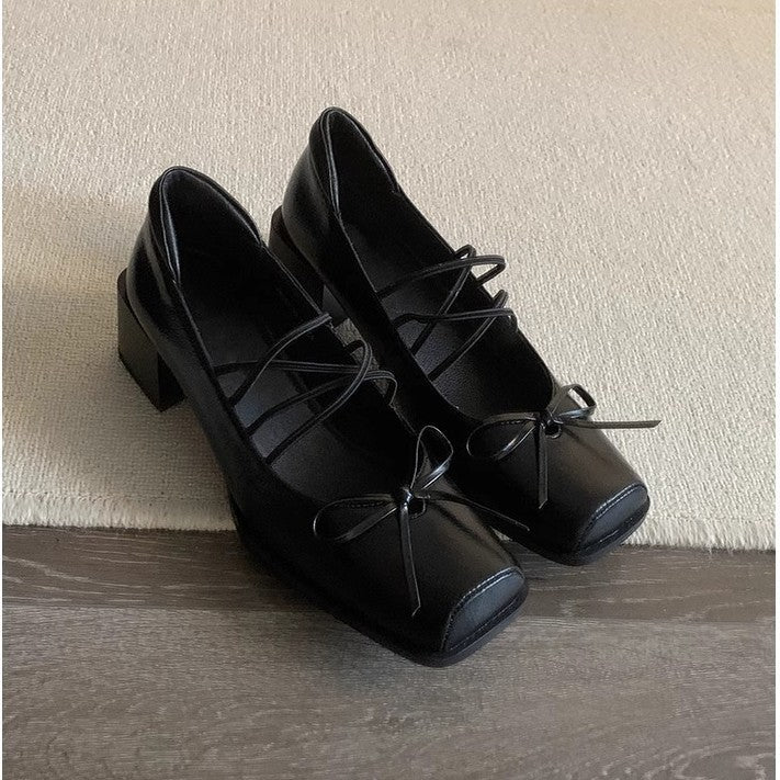 Damen elegante Ballerinas mit moderner Metalloberfläche und bequemem Blockabsatz EB