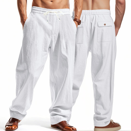 Herren bequeme Freizeithose mit elastischem Bund und seitlichen Taschen EB