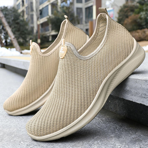 Damen Bequeme und leichte Slip-On Sneakers mit atmungsaktiver Struktur EB