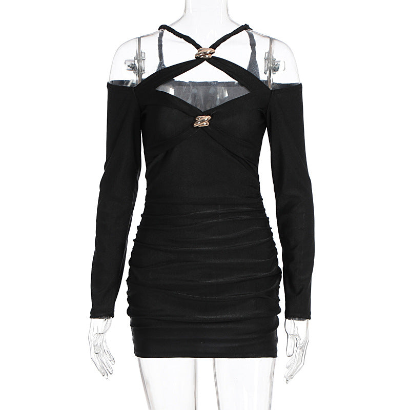 Damen Tailliertes Minikleid mit Off-Shoulder Design und stylischem Cut-Out EB
