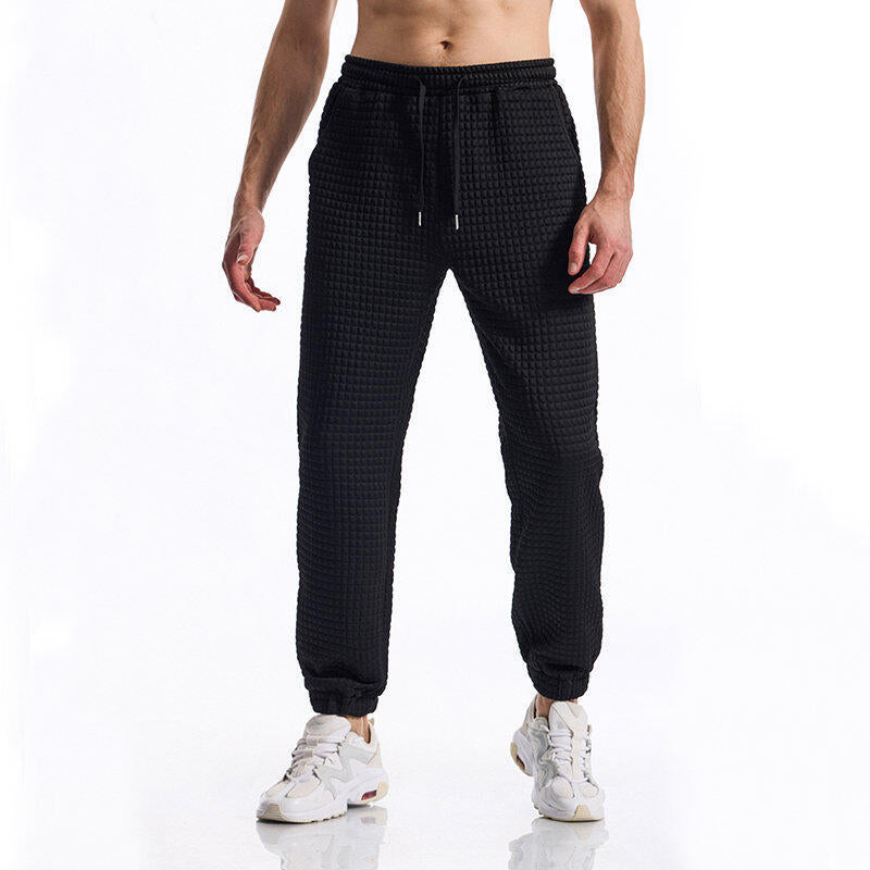 Herren bequeme Freizeithose mit strukturierter Oberfläche und elastischem Bund EB