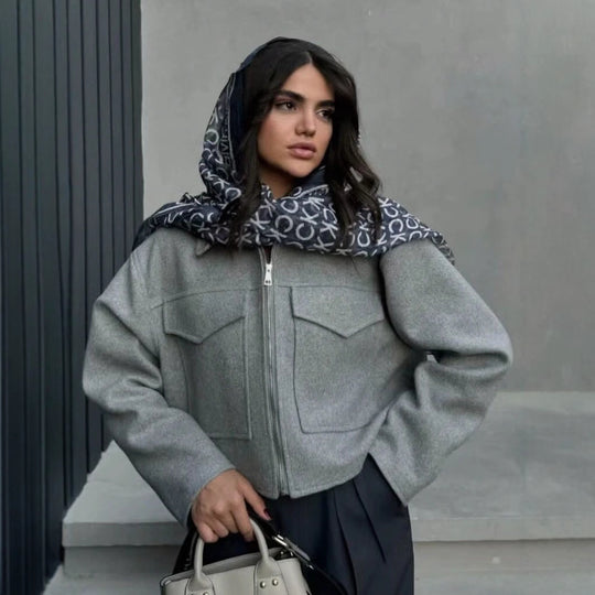 Damen moderne Übergangsjacke im lässigen Schnitt mit großen Taschen EB