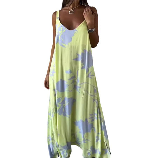 Damen Maxikleid mit fließendem Schnitt und floralem Design EB
