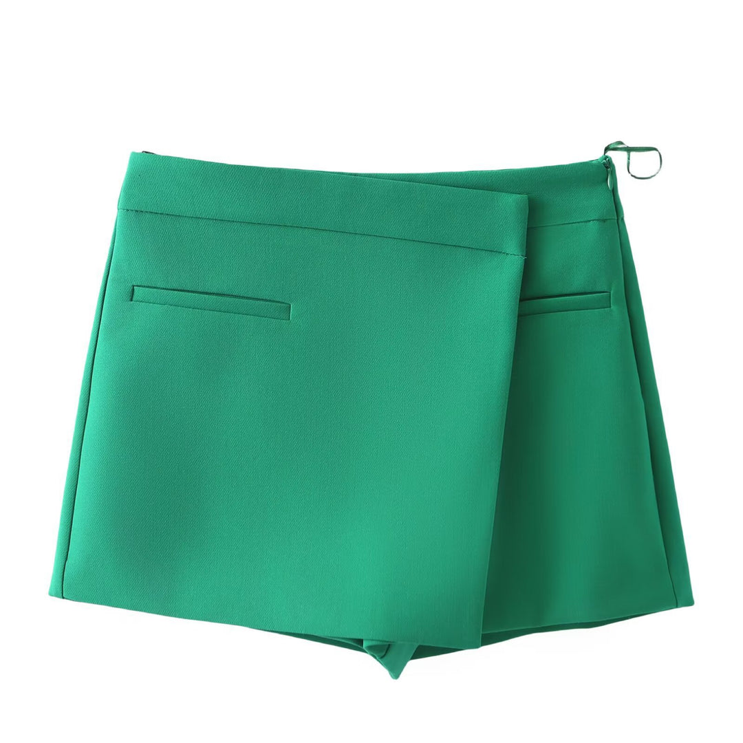 Damen eleganter Minirock mit subtilen Taschen und tailliertem Schnitt EB