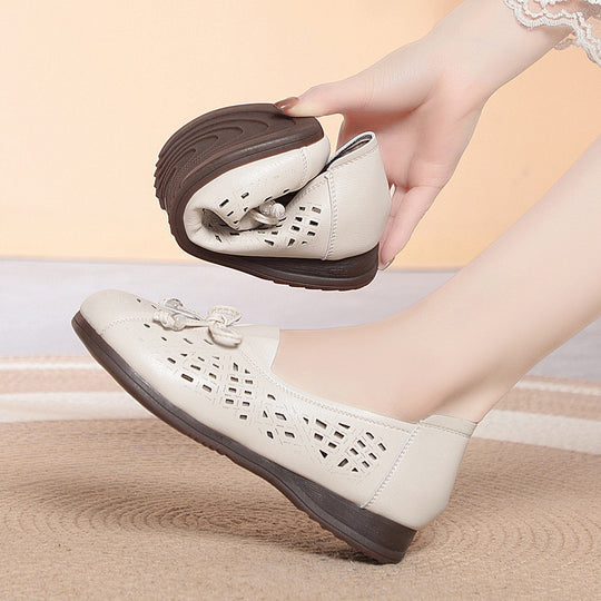Damen Atmungsaktive und elegante Ballerinas mit modischem Lochmuster EB