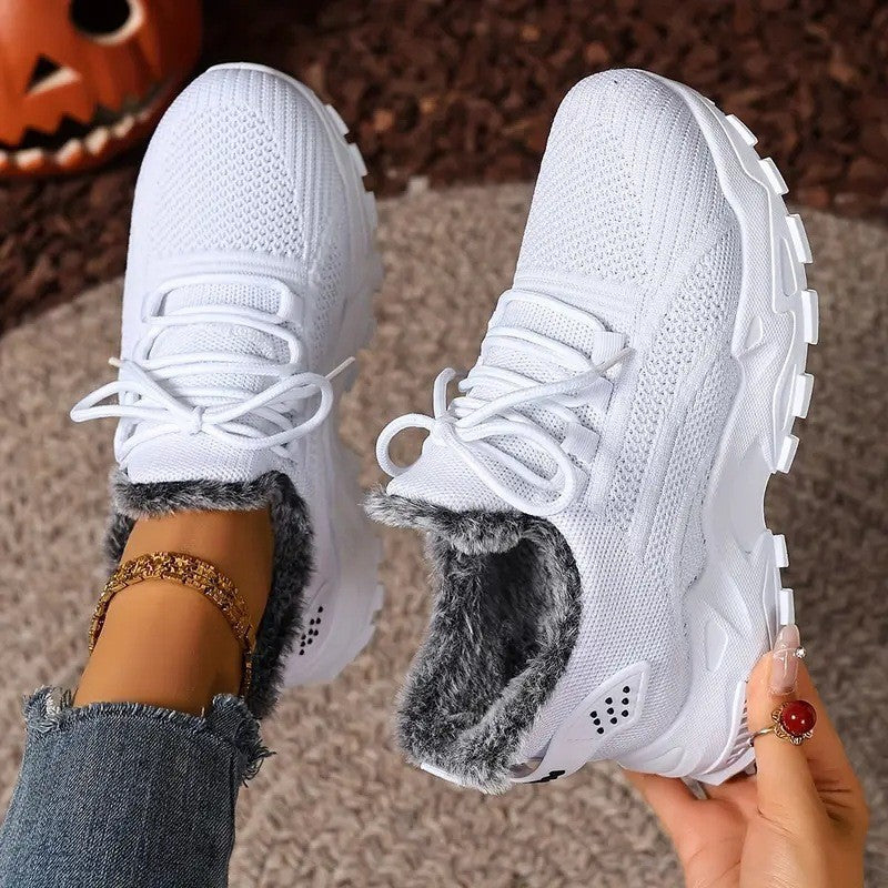 Damen Sportliche und warme Sneakers mit kuscheligem Innenfutter EB