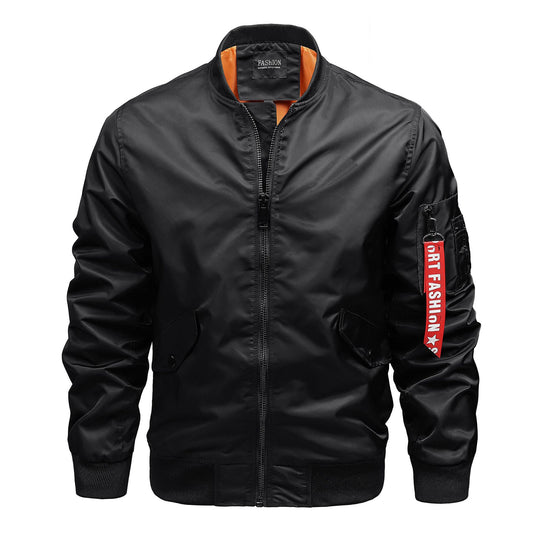 Herren Bomberjacke im MA-1 Stil mit Ärmel-Utilitytasche und kontrastierendem Futter EB