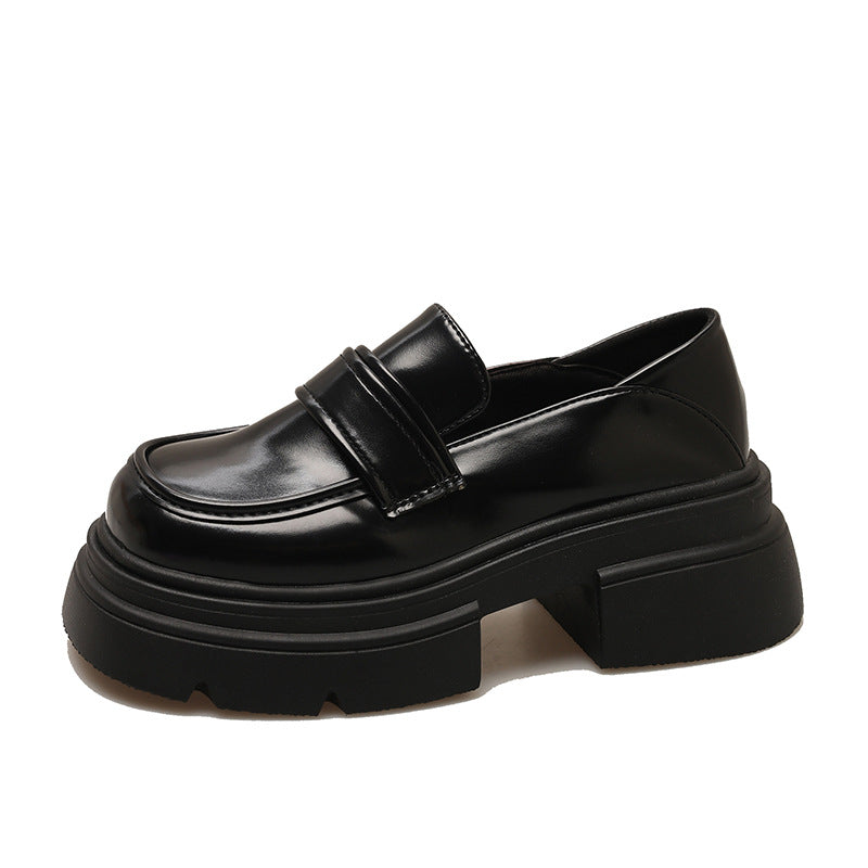 Damen Plateau-Lederschuhe mit modischem Detail und robuster Sohle EB