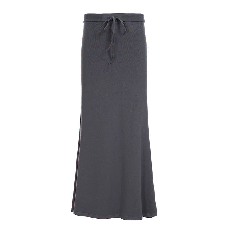Damen nan Maxirock aus weichem Jersey mit Bindebund, hoher Taille und seitlichen Schlitzen EB