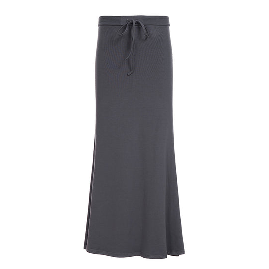 Damen nan Maxirock aus weichem Jersey mit Bindebund, hoher Taille und seitlichen Schlitzen EB