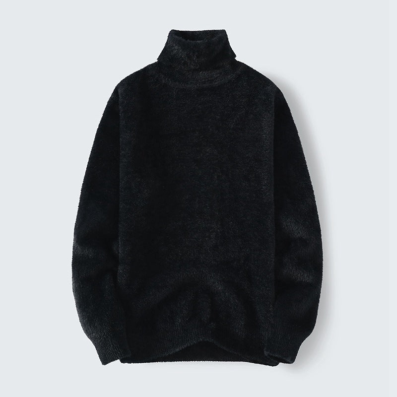 Herren warmer Rollkragenpullover aus weichem Strickstoff EB