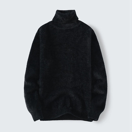 Herren warmer Rollkragenpullover aus weichem Strickstoff EB