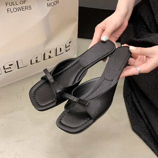 Damen elegante Riemen-Sandaletten mit modischer Schleifenapplikation EB