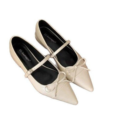 Damen elegante Ballerinas mit modischem Riemchen und spitzem Design EB