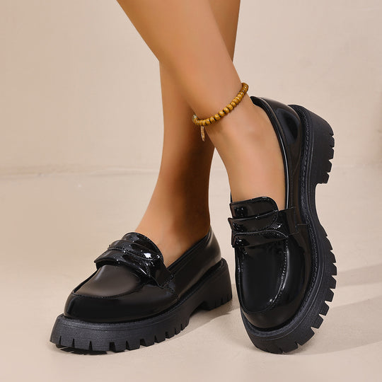 Damen nan Plateau-Loafer mit dicker Profilsohle und gepolstertem Komfortfußbett EB
