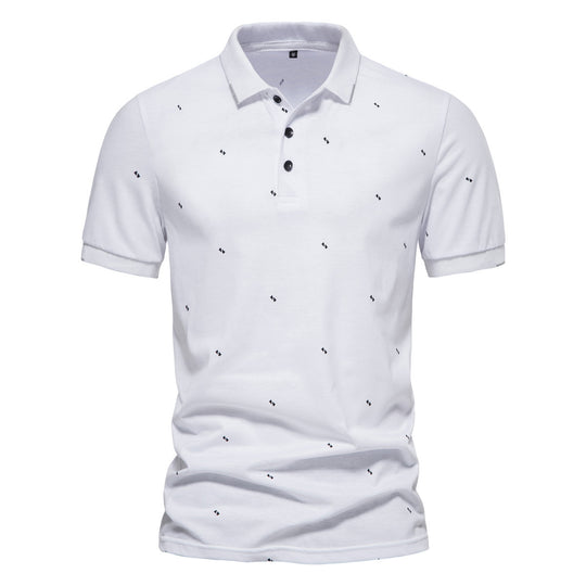 Herren Polohemd mit modischem Druck und hochwertigem Baumwollmaterial EB