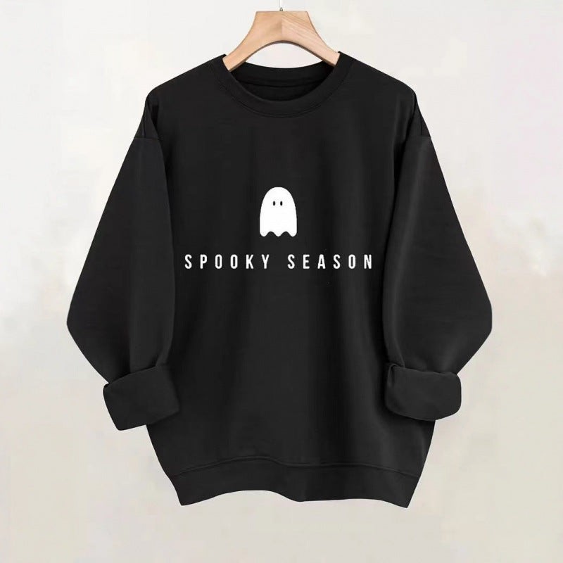 Unisex nan lässiges Halloween Sweatshirt mit Gespenst-Print und Oversize-Schnitt EB
