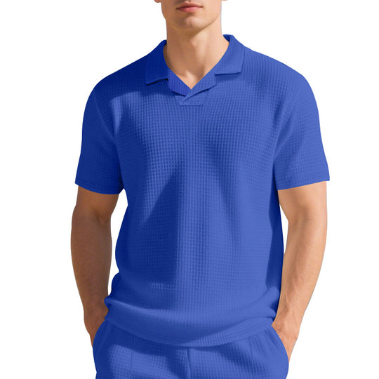 Herren Kurzarm Poloshirt mit strukturiertem Design und modernem Stehkragen EB