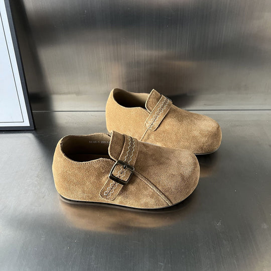 Damen Komfortable Wildleder-Clogs mit verstellbarem Riemen EB