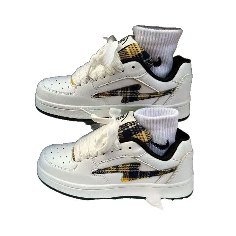 Damen Sneakers mit auffälligem Karomuster und dämpfender Sohle EB