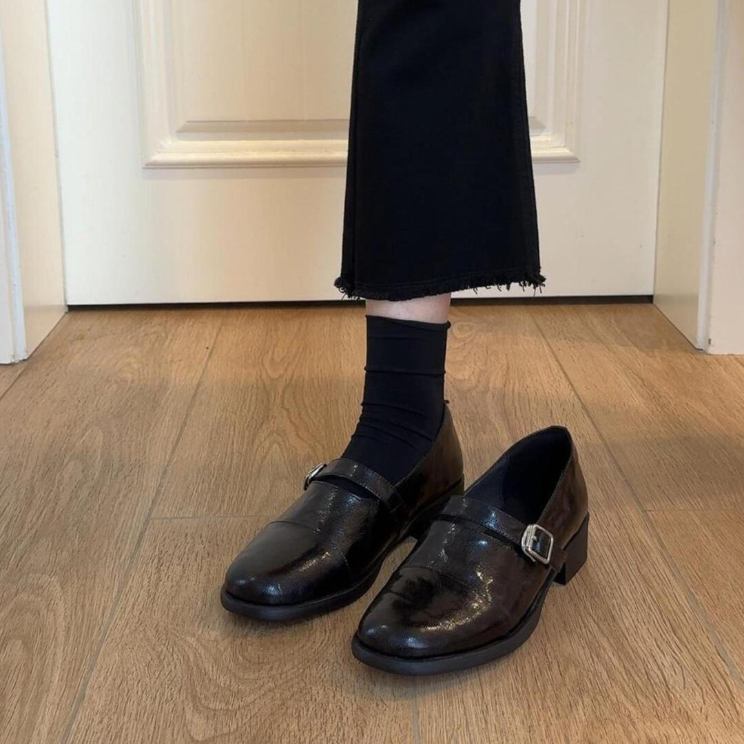 Damen Mokassins mit modischer Schnallenverzierung und eleganter Form EB