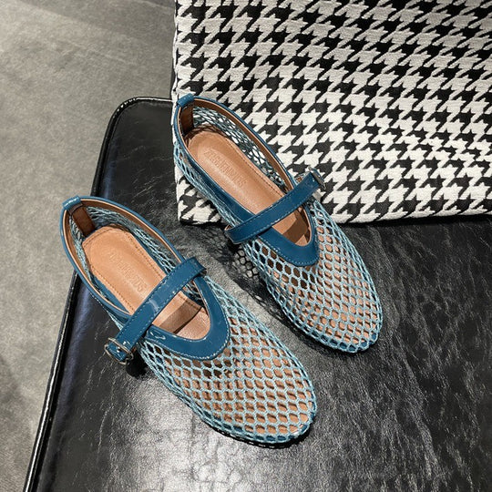 Damen Netz-Slipper mit verstellbarem Riemen und weichem Innenfutter EB