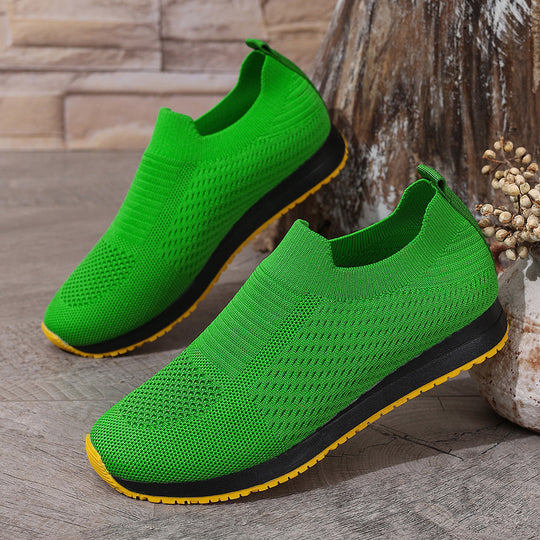Damen atmungsaktive Slip-On Sneakers mit elastischem Einsatz EB