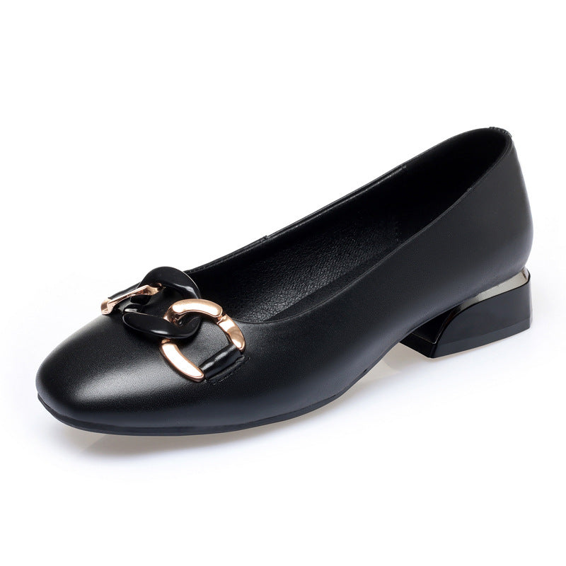 Damen elegante Ballerinas mit modischem Schmuckdetail und komfortablem Absatz EB