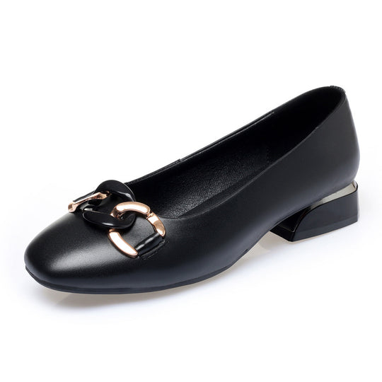 Damen elegante Ballerinas mit modischem Schmuckdetail und komfortablem Absatz EB