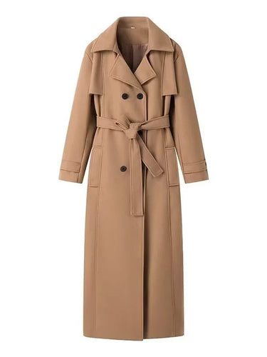 Damen Trenchcoat mit modischer Taillierung und doppelt geknöpfter Front EB