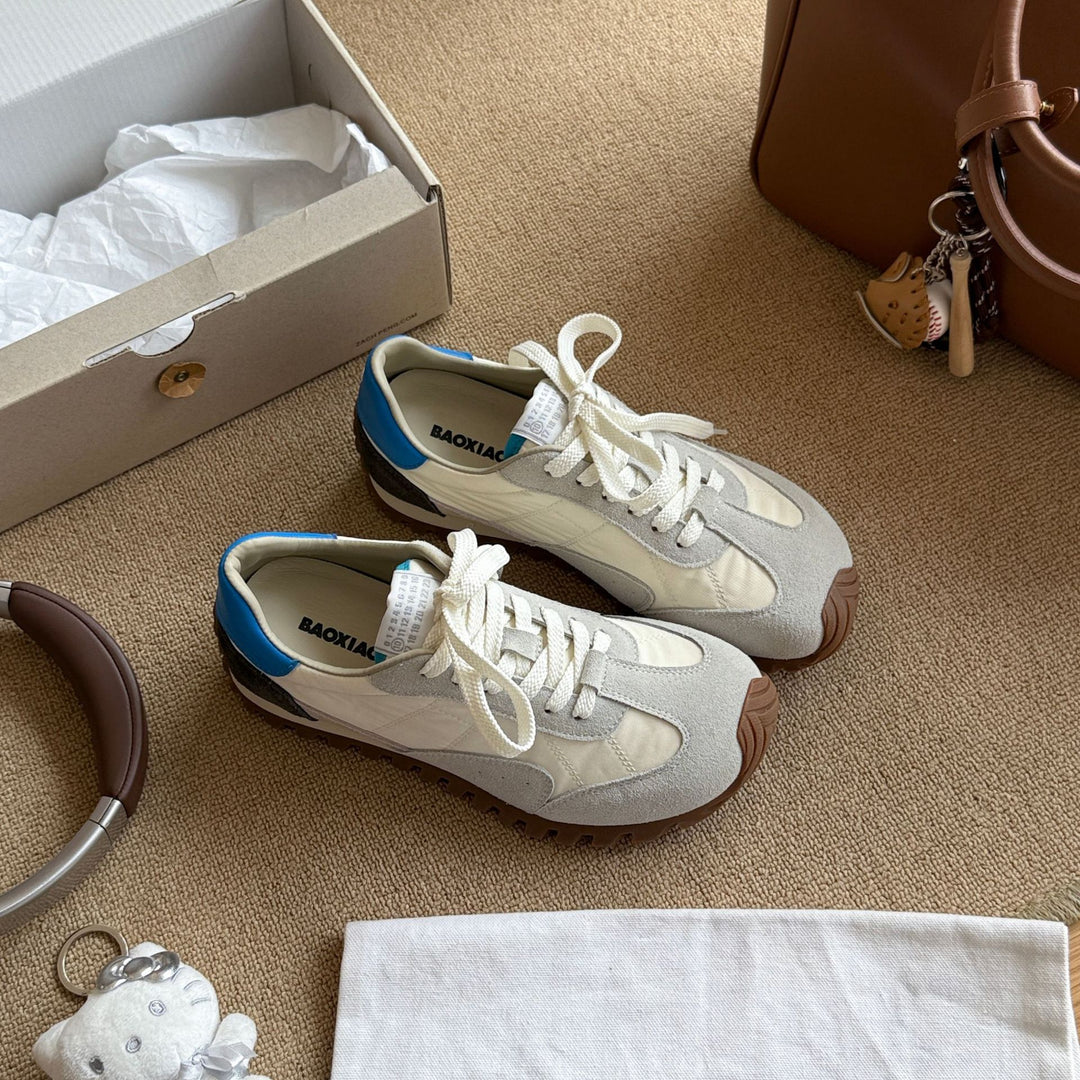 Damen Sportliche Retro-Laufschuhe mit atmungsaktiver Oberflächenstruktur und rutschfester Sohle EB