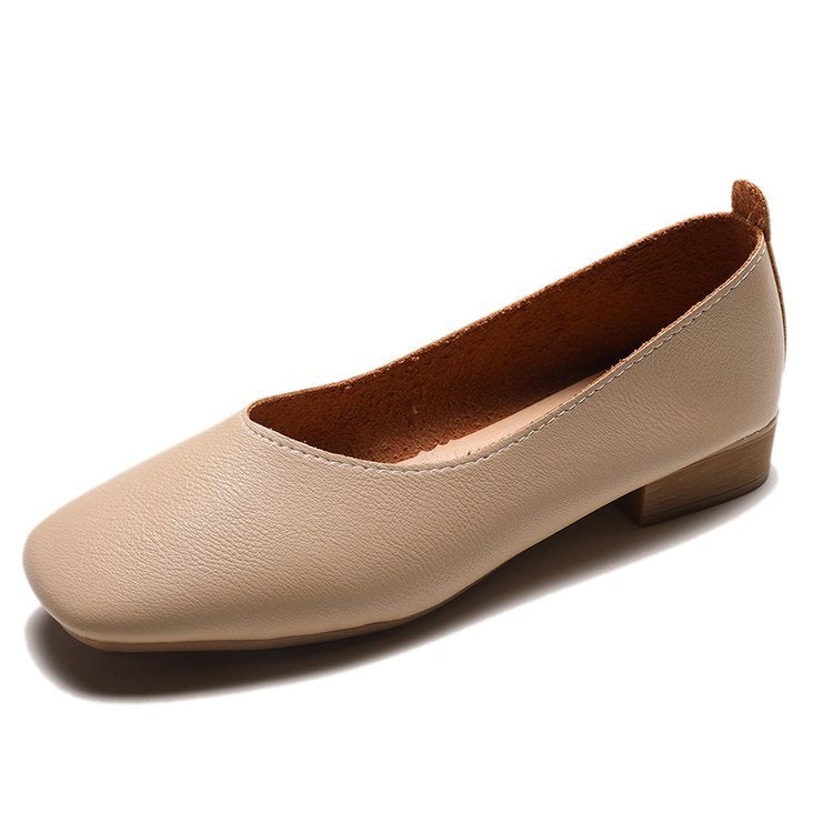 Damen elegante Ballerinas mit quadratischer Spitze und komfortablem Blockabsatz EB