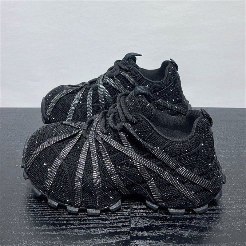 Damen modische Sneaker mit elegantem Strassdesign EB