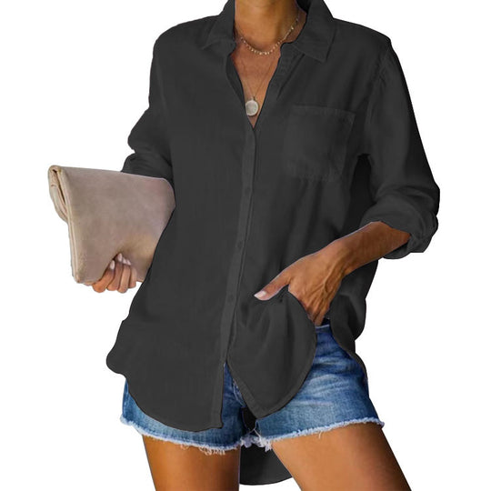 Damen lässige Bluse aus leichtem Stoff EB