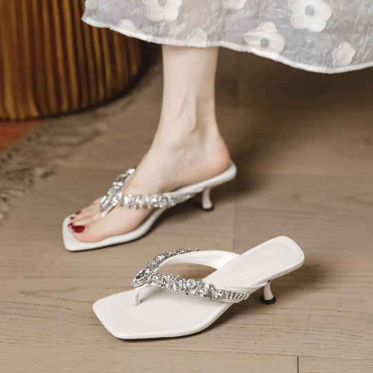 Damen elegante Riemchen-Sandaletten mit verzierten Glitzerdetails EB