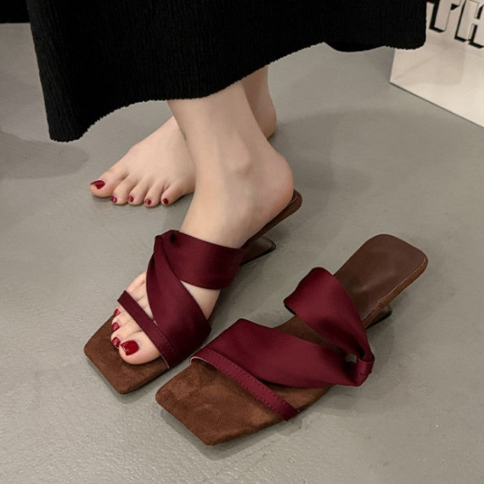 Damen Elegante Riemensandaletten mit kunstvollem Knoten-Design EB
