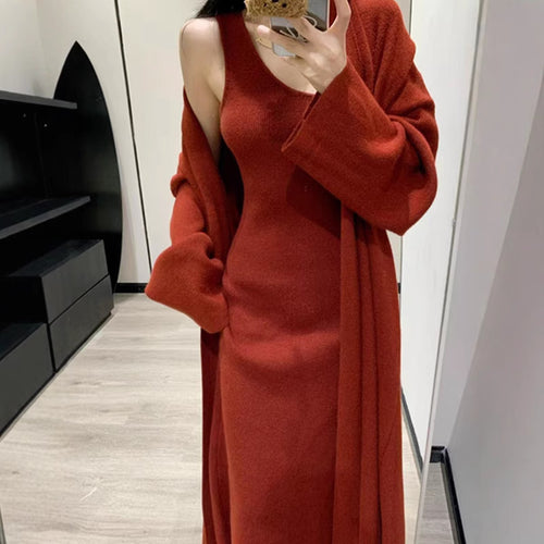 Damen Eleganter Strickmantel mit weitem Schnitt und praktischen Taschen EB