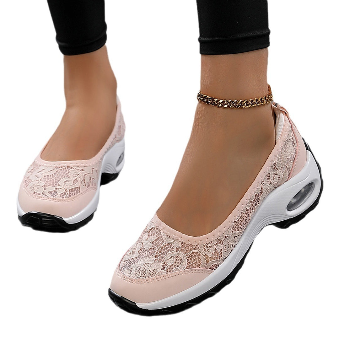Damen Elegante und bequeme Ballerinas mit atmungsaktivem Spitzenoberteil EB