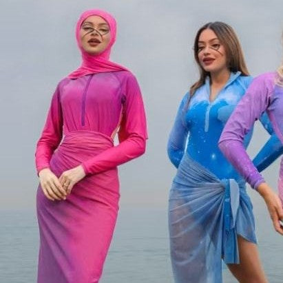 Damen Modischer Schwimmanzug mit Hijab EB